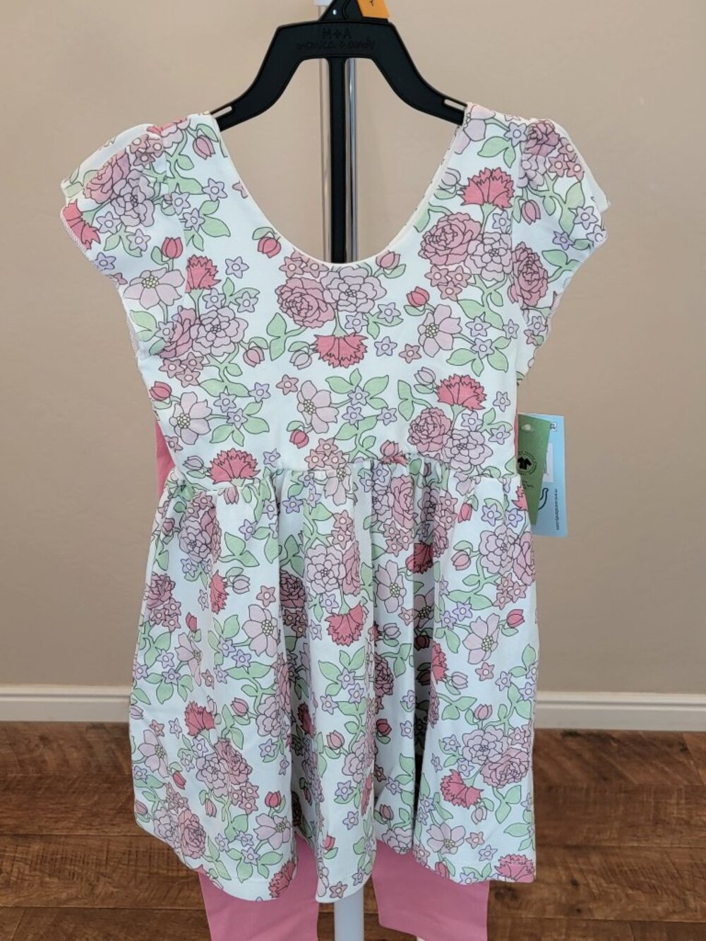 Organic Cotton Short Sleeve Let's Dance Dress + Legging Set 4T